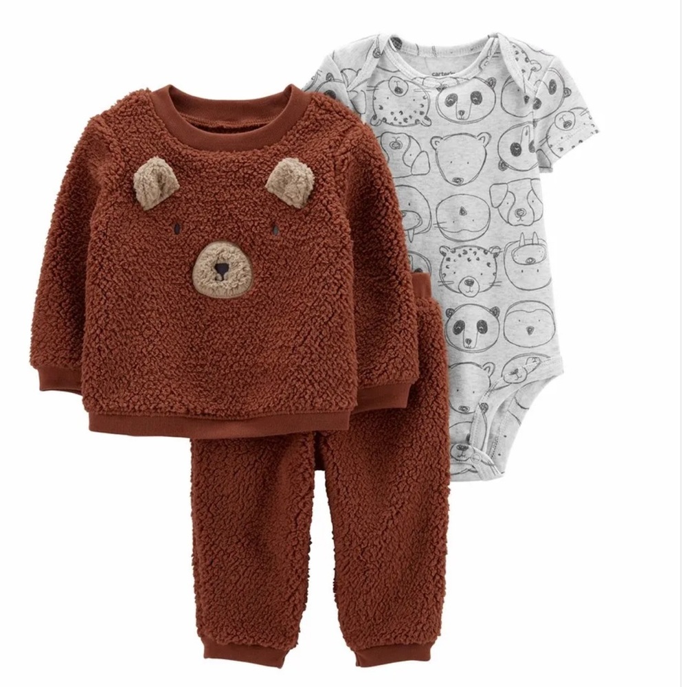 Carter's Brown Bear Fleece Kids Matching Set
